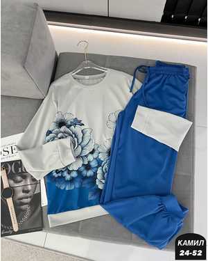 ЖЕНСКИЙ КОСТЮМ ДВОЙКА ТКАНЬ ТРИКОТАЖ