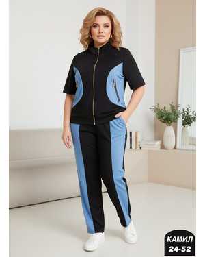 ЖЕНСКИЙ КОСТЮМ ДВОЙКА ТКАНЬ ТРИКОТАЖ + ДЖИНСЫ