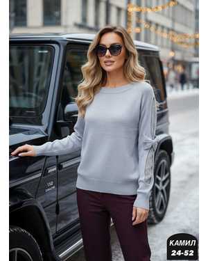 СВИТЕР ТКАНЬ КАШЕМИР ВЯЗАНЫЙ