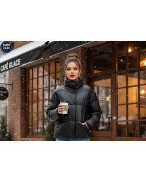 КУРТКА ТКАНЬ ЭКО КОЖА, СИНТЕПОН