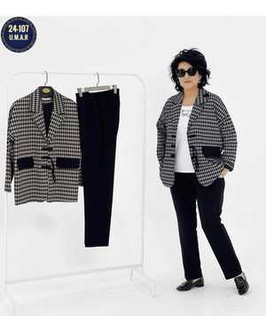 ЖЕНСКИЙ КОСТЮМ ДВОЙКА ТКАНЬ ТРИКОТАЖ ГУСИНЫЙ ЛАПА