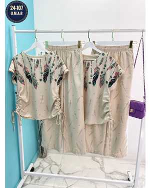 ЖЕНСКИЙ КОСТЮМ ДВОЙКА ТКАНЬ 100% ХБ ЛЕН