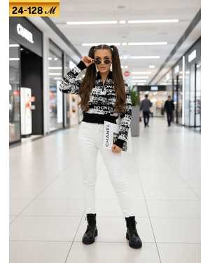 СВИТЕР УКОРОЧЕННЫЙ ТКАНЬ ВЯЗАНЫЙ