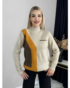 СВИТЕР ТКАНЬ 48% КАШЕМИР, 29% ШЕРСТЬ, 18% ХЛОПОК, 5% ЭЛАСТАН