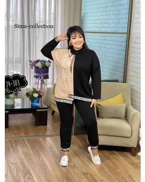 ЖЕНСКИЙ КОСТЮМ ДВОЙКА ТКАНЬ ТРИКОТАЖ