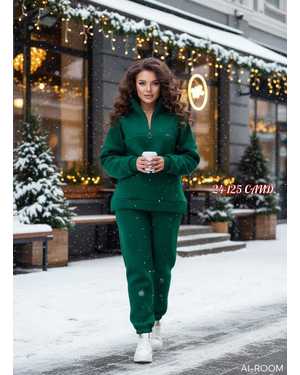 ЖЕНСКИЙ КОСТЮМ ДВОЙКА ТКАНЬ ФЛИС С НАЧЁСОМ