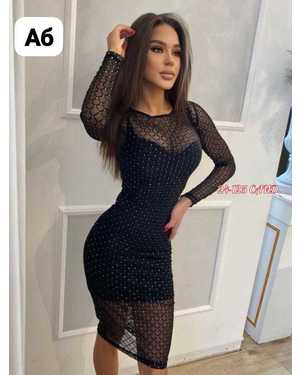 ПЛАТЬЕ ТКАНЬ СЕТКА+БУСИНАМИ