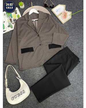 ЖЕНСКИЙ КОСТЮМ ДВОЙКА ТКАНЬ ТРИКОТАЖ ГУСИНЫЙЛАПА