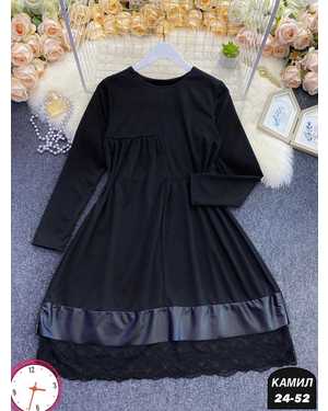 ПЛАТЬЕ ТКАНЬ ТРИКОТАЖ ПЛЮС КОЖА