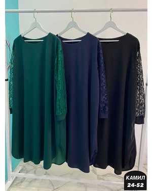 ПЛАТЬЕ ТКАНЬ КРЕП+ГЕПЮР