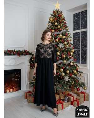 ПЛАТЬЕ ТКАНЬ КРЕП+СЕТКА С ПОДКЛАДКА