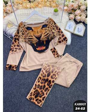 ЖЕНСКИЙ КОСТЮМ ДВОЙКА ТКАНЬ ТРИКОТАЖ С СУБЛИМАЦИЯ