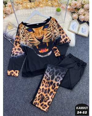 ЖЕНСКИЙ КОСТЮМ ДВОЙКА ТКАНЬ ТРИКОТАЖ С СУБЛИМАЦИЯ