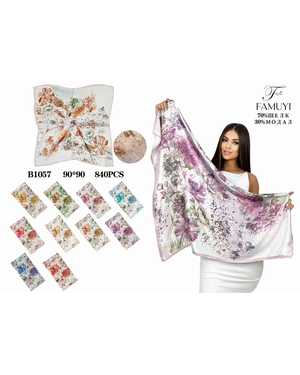 ПЛАТОК СОСТАВ: 70%ШЕЛК 30%%МОДАЛ РАЗМЕР: 90*90 CM