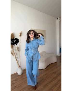 ЖЕНСКИЙ КОСТЮМ ДВОЙКА ТКАНЬ ДЖИНС