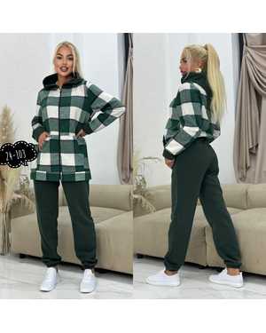 ЖЕНСКИЙ КОСТЮМ ДВОЙКА ТКАНЬ КАШМИРОВАЯ БАЙКА, НА ФЛИСЕ