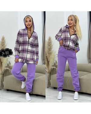 ЖЕНСКИЙ КОСТЮМ ДВОЙКА ТКАНЬ КАШМИРОВАЯ БАЙКА, НА ФЛИСЕ