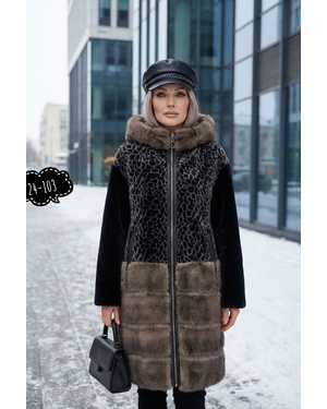 ДУБЛЁНКА ТКАНЬ НОРКА+ЗАМШ