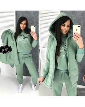 ЖЕНСКИЙ КОСТЮМ ТРОЙКА ТКАНЬ ФЛИС