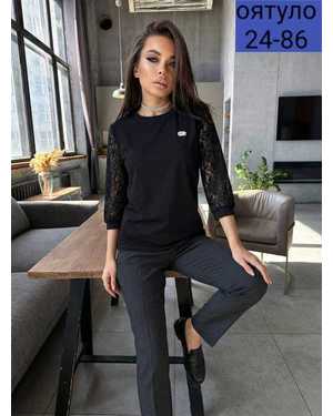 БЛУЗКА ТКАНЬ ТРИКОТАЖ Х/Б