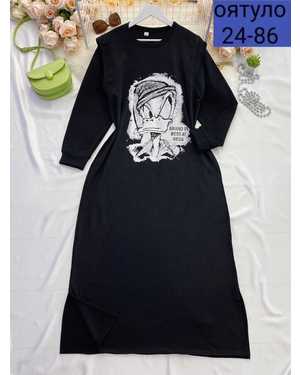 ПЛАТЬЕ ТКАНЬ ФЛИС С ПРИНТОМ