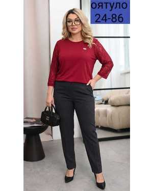 БЛУЗКА ТКАНЬ ТРИКОТАЖ Х/Б