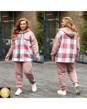 ЖЕНСКИЙ КОСТЮМ ДВОЙКА ТКАНЬ ФЛИС С НАЧЁСОМ + КАШМИР