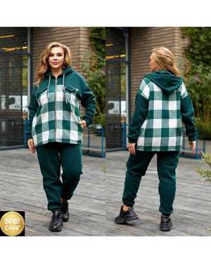 ЖЕНСКИЙ КОСТЮМ ДВОЙКА ТКАНЬ ФЛИС С НАЧЁСОМ + КАШМИР