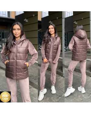 ЖЕНСКИЙ КОСТЮМ ТРОЙКА ТКАНЬ ВЕЛЮР