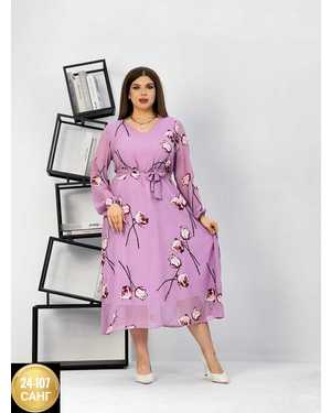 ПЛАТЬЕ В РАЗМЕР ТКАНЬ ШИФОН С ПОДКЛАДКОЙ