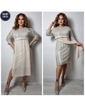 ПЛАТЬЕ В РАЗМЕР ТКАНЬ ПАЙЕТКА С ПОДКЛАДКОЙ