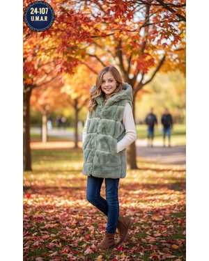 ЖИЛЕТКА ТКАНЬ ИСКУССТВЕННЫЙ МЕХ