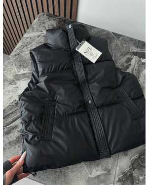 ЖИЛЕТКА ТКАНЬ ЭКО-КОЖА, ХОЛЛОФАЙБЕР