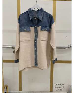 РУБАШКА ТКАНЬ ПЛЮШЕВАЯ ТКАНЬ ПЛЮС ВКЛЮЧЕНИЯ ДЖИНСОВОЙ