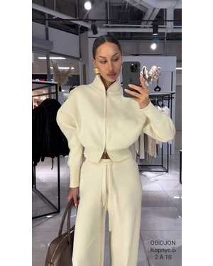 ЖЕНСКИЙ КОСТЮМ ДВОЙКА ТКАНЬ ВЯЗАНЫЙ