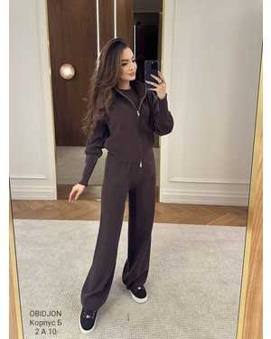 ЖЕНСКИЙ КОСТЮМ ДВОЙКА ТКАНЬ ВЯЗАНЫЙ