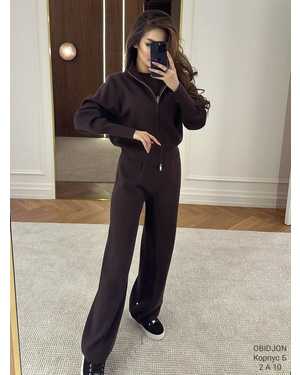 ЖЕНСКИЙ КОСТЮМ ДВОЙКА ТКАНЬ ВЯЗАНЫЙ