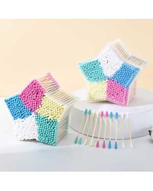 Цветные ватные палочки Количество палочек в одном футляре 500 шт.