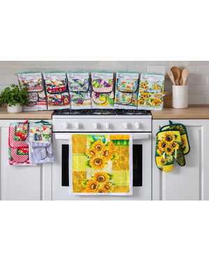 Набор подарочный 3в1 8-марта Рукавица, прихватка и полотенце Полотенца:40*60 см БЕЗ ВЫБОРА