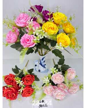 Искусственные цветы Размер 30см 6. голова, 20 шт упаковка Разные цвета