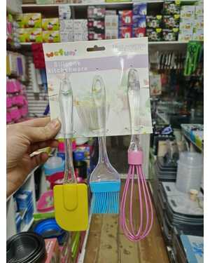 Набор кисть плоская, круглая лопатка кулинарная и венчик