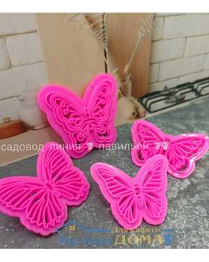 Оттиск-форма пластик, для мастики - Бабочка 4шт