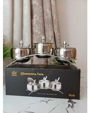 Сахарница с ложкой и крышкой металически