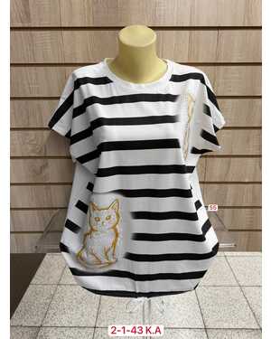 ЖЕНСКАЯ ФУТБОЛКА Состав 95% COTTON, 5% SPANDEX Размер 54до58 (ЕДИНЫЙ)