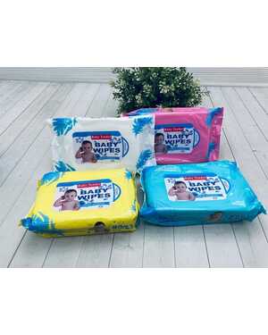 Детские влажные салфетки Для ухода за нежной кожей малыша В одной пачке 70 салфеток.