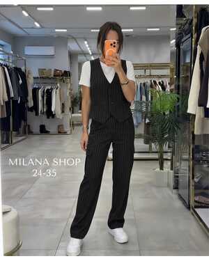 Женский костюм двойка Ткань: Плотный Х/Б (жилетка с подкладкой)