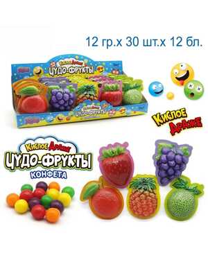 Драже кислое Чудо Фрукты 30 шт упаковка