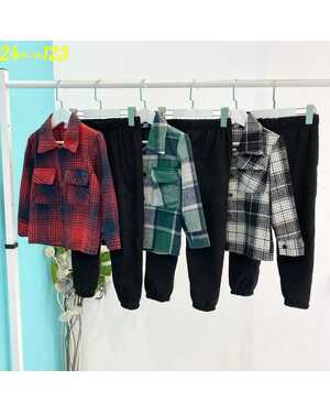 Детский костюм двойка Ткань штаны вельвет рубашка кашемир