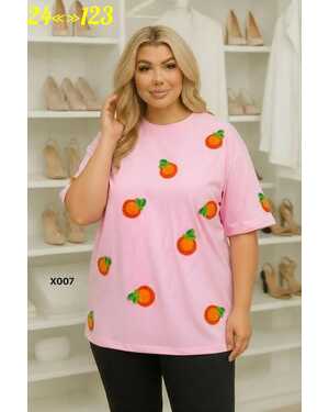 Женская футболка Ткань: Х/Б (Оверсайз) Размеры: 48-58 единый