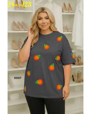 Женская футболка Ткань: Х/Б (Оверсайз) Размеры: 48-58 единый